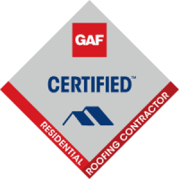 GAF Certified Contractor Logo - Grey diamond with red border
